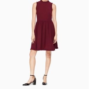 NWT Kate Spade Burgundy Ruffle Fit & Flare Dress
